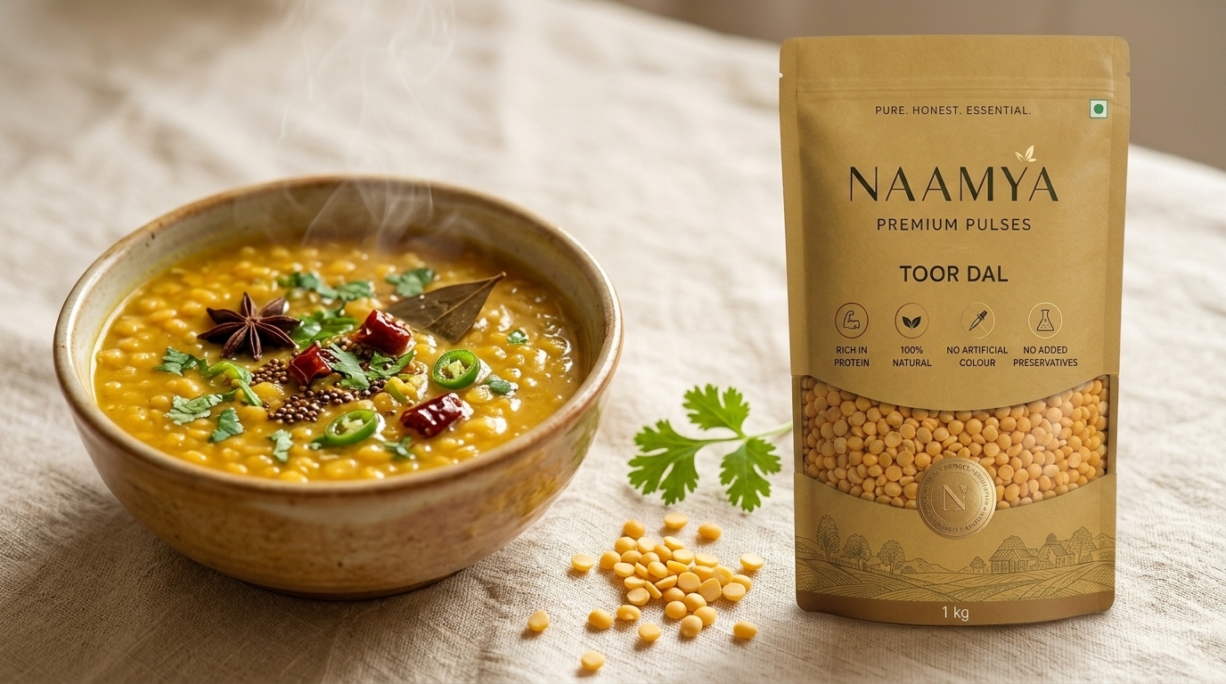 Toor Dal cooked and served
