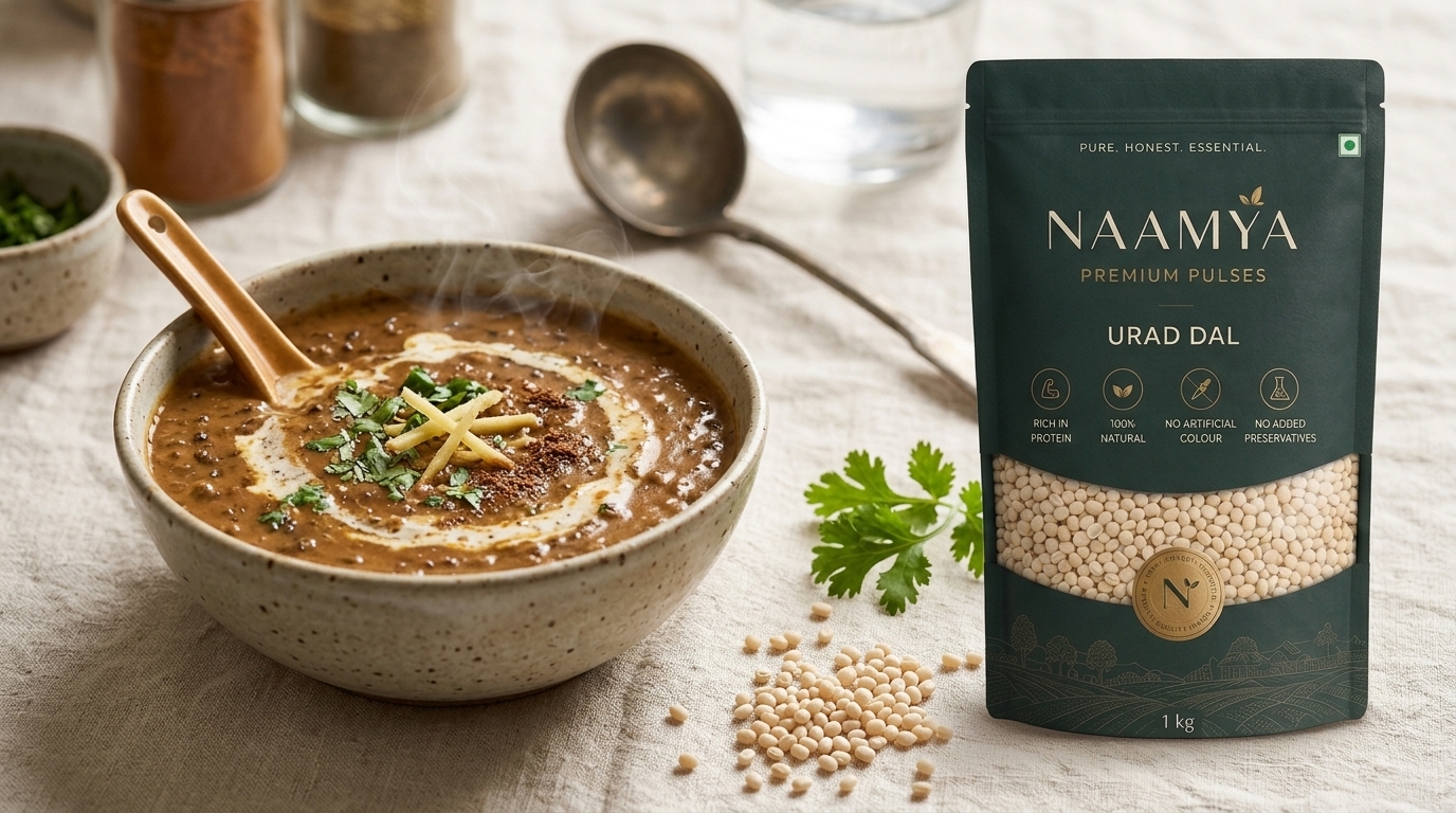 Urad Dal cooked and served