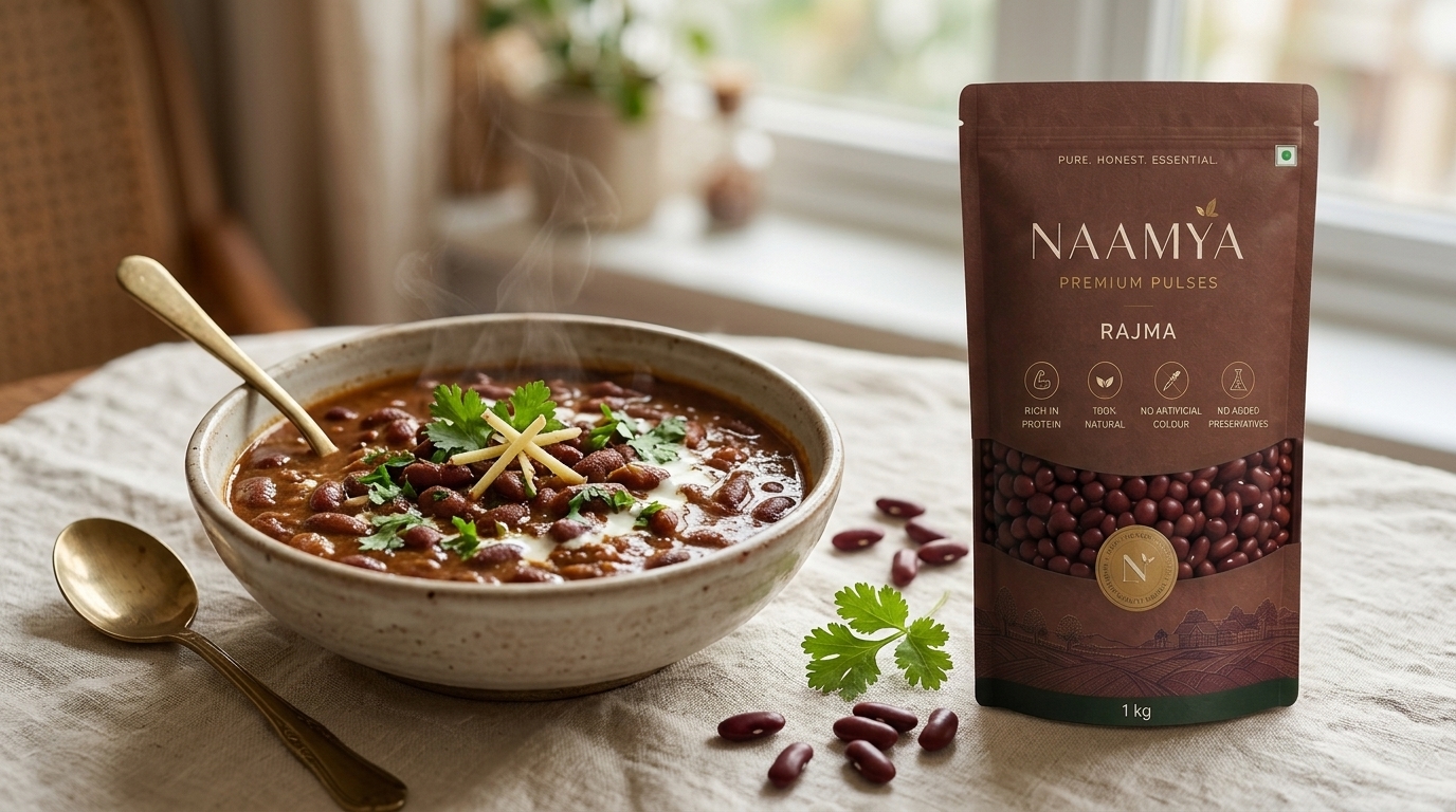 Rajma cooked and served